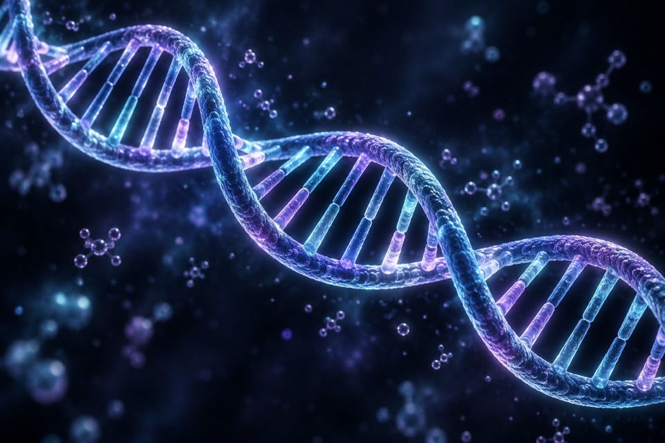 DNA double helix artwork concept